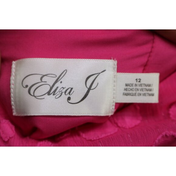 Eliza J. Pink Chiffon Cut Out Ruffle Dress-Size 12-Back Tie-Lined-Beachy - Picture 6 of 12